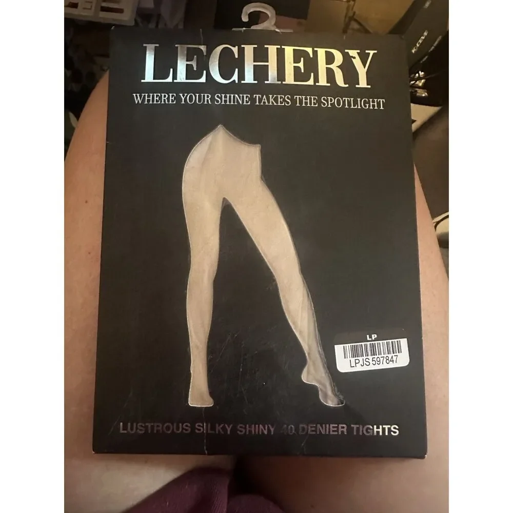 LECHERY Natural Lustrous Silky Shiny 40 Denier Tights Sheer Glossy Pantyhose